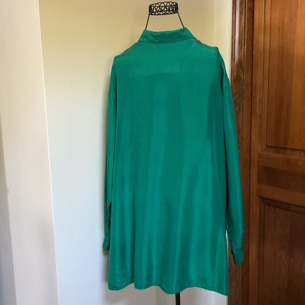 Vintage DVF Silk Shirt, Large, Green - Picture 4 of 5